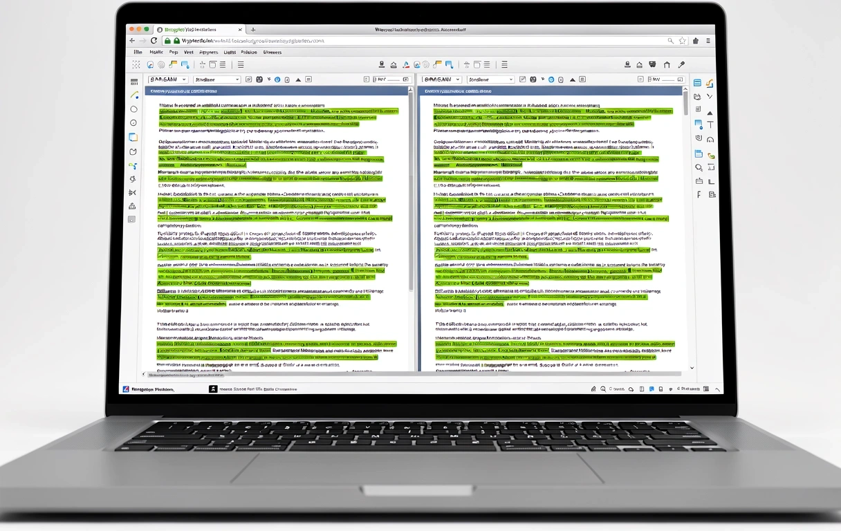 Document comparison feature interface
